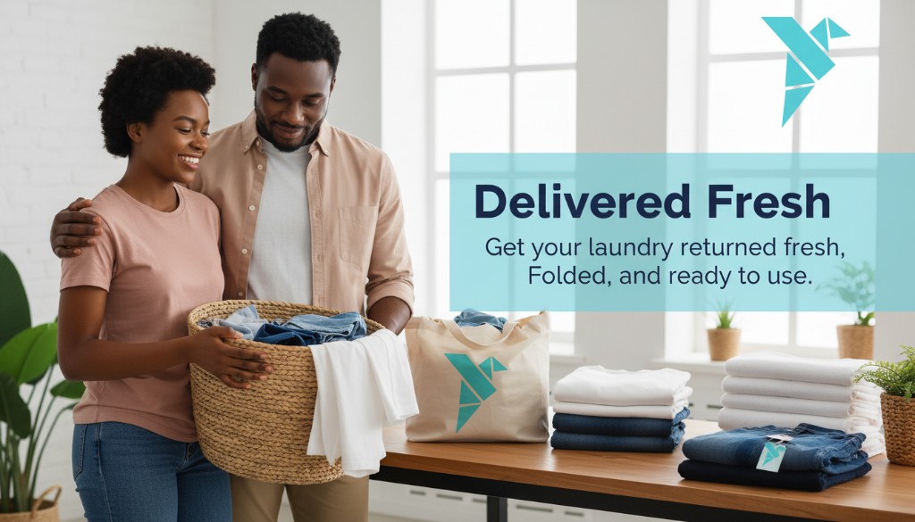 Delivered fresh laundry ready to use